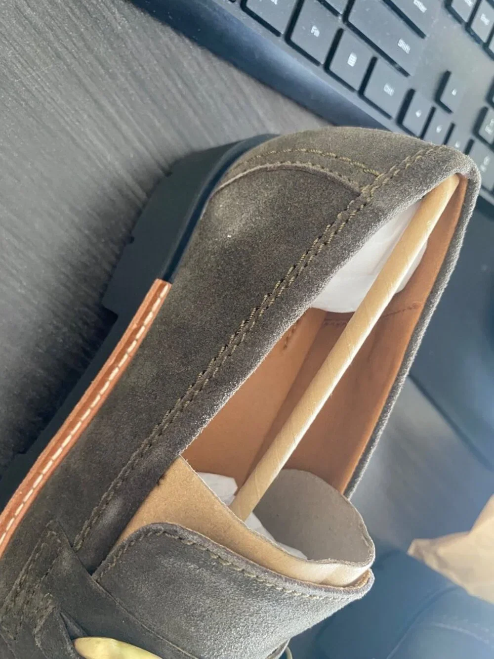 Earth Womens Zalor Round Toe Lug Sole Casual Loafers Dark Gray Size 9M Defected